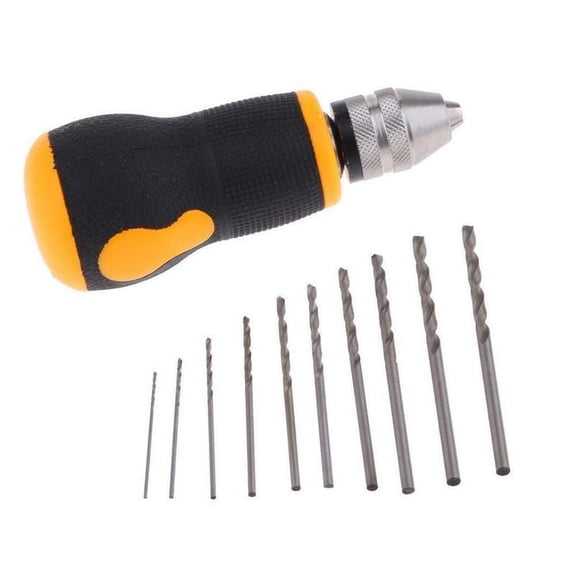 Micro Mini Portable Small Hand Drill 10pcs Drill Set Tool Hot Bits Q5Y4LO09