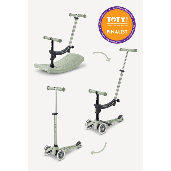 Micro Kickboard Mini Deluxe Rock & Go LED Kids Kick Scooter, 6-in-1, Ages 1-6