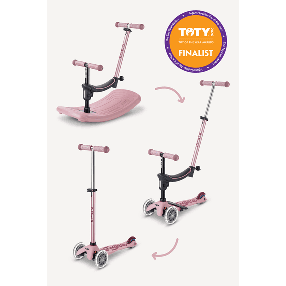 Micro Kickboard Mini Deluxe Rock & Go LED Kids Kick Scooter, 6-in-1, Ages 1-6