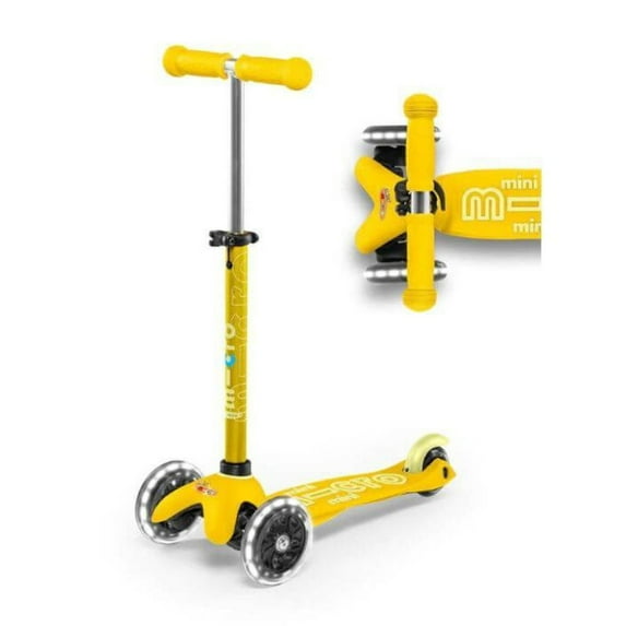 Micro Mini Deluxe LED 3-Wheel Kick Scooter with Adjustable Handlebar and Light-Up Wheels for Toddlers and Preschoolers, Ages 2-5