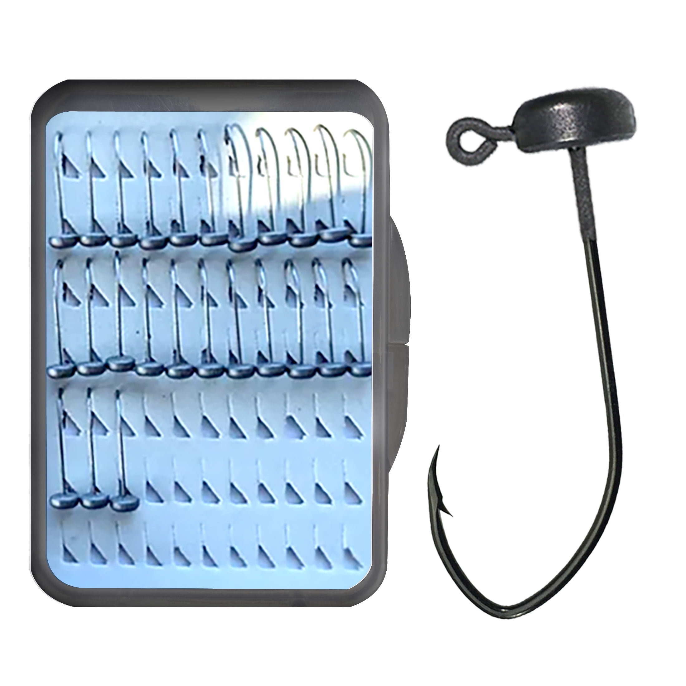 Micro Ned Rig Jig Heads ,25pc/Case Finesse Shroom Head Jig Hooks for Bass, Crappie, Perch, and Trout Availble in 1/32oz, 1/24oz, 1/16oz