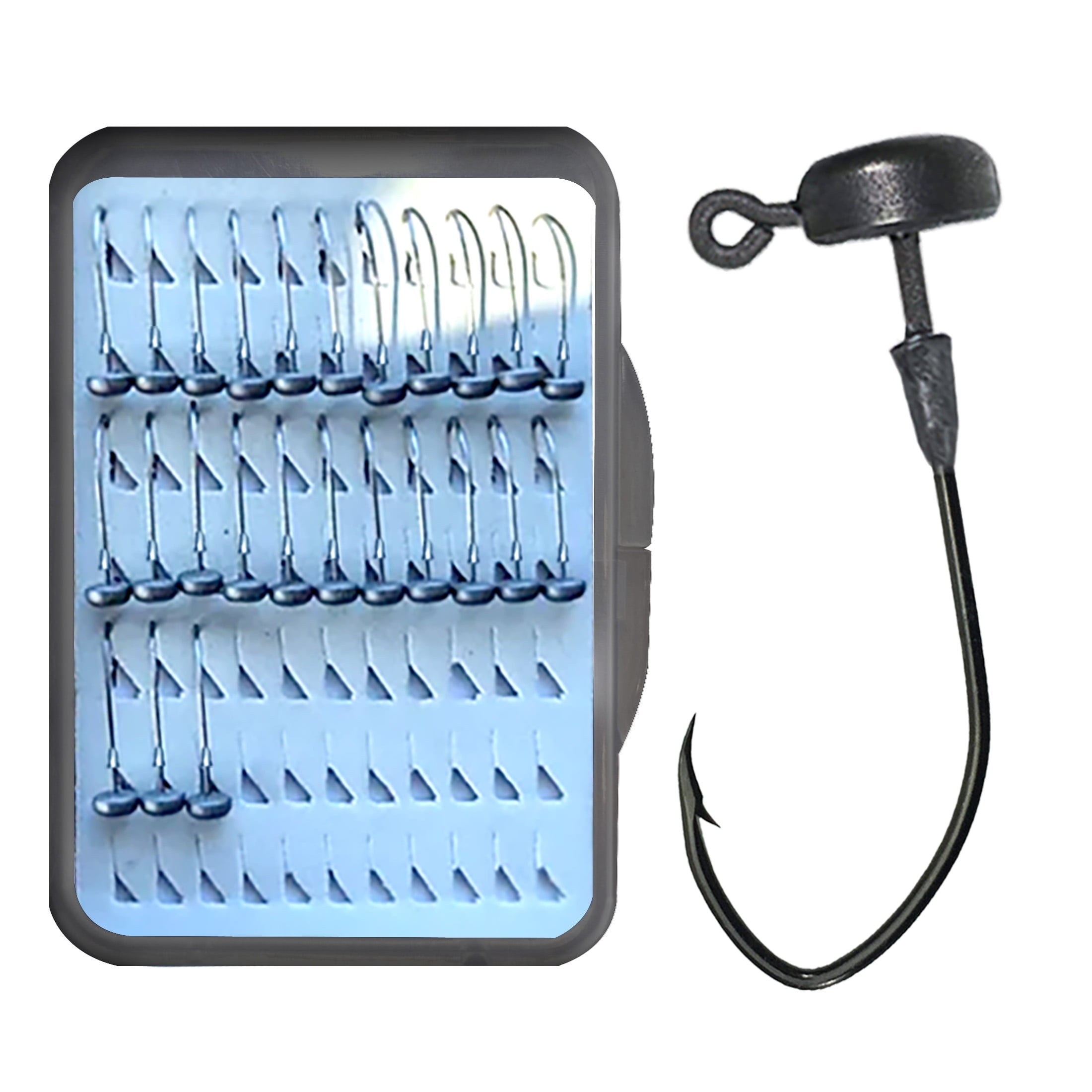Micro Ned Rig Jig Heads ,25pc/Case Finesse Shroom Head Jig Hooks for Bass, Crappie, Perch, and Trout Availble in 1/32oz, 1/24oz, 1/16oz