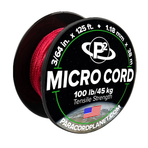 Micro Paracord - Raspberry Red - 125 Feet