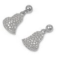 thumbnail image 1 of Micro Pave Heart Earrings Clear Cubic Zirconia .925 Sterling Silver Jewelry Female Unisex, 1 of 3
