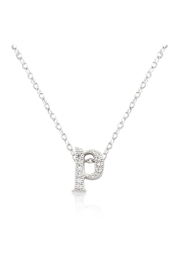Micro-Pave Initial P Pendant