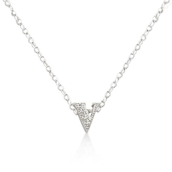 Micro-Pave Initial V Pendant