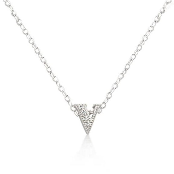 Micro-Pave Initial V Pendant