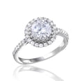 thumbnail image 1 of Micro Pave Round Cubic Zirconia Designer Ring Rhodium Plated Sterling Silver Size 8, 1 of 3