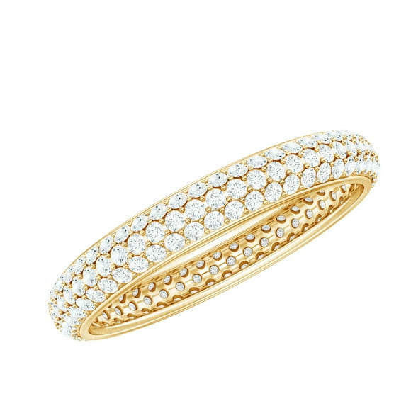Rosec Jewels Micro Pave Set 1.75 CT Moissanite Eternity Ring, Moissanite Full Eternity Ring Gold, Moissanite Gold Ring for Women, 14K Yellow Gold, US 5.00
