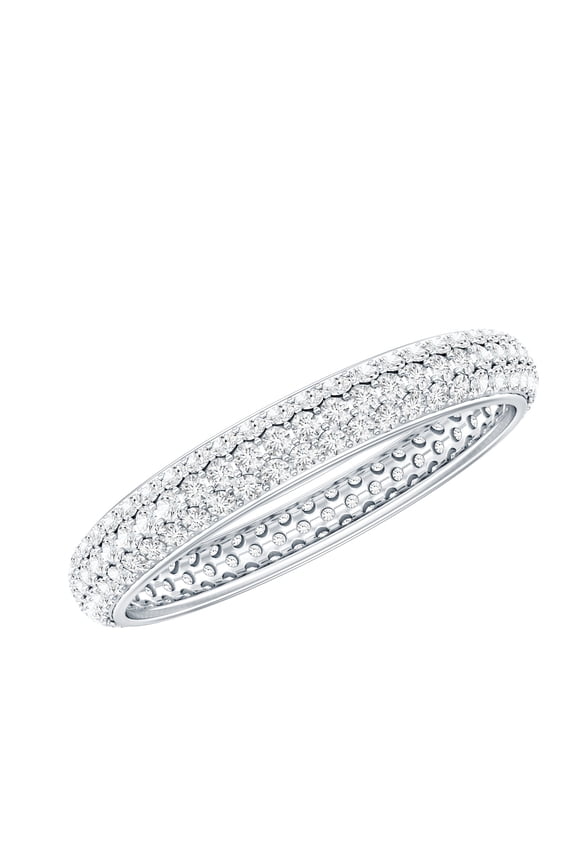Micro Pave Set Moissanite Eternity Ring, Moissanite Full Eternity Ring, Moissanite Ring for Women, 925 Sterling Silver, US 4.00