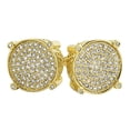 thumbnail image 1 of Micro Pave Solitaire Gold CZ Bling Bling Earrings, 1 of 1