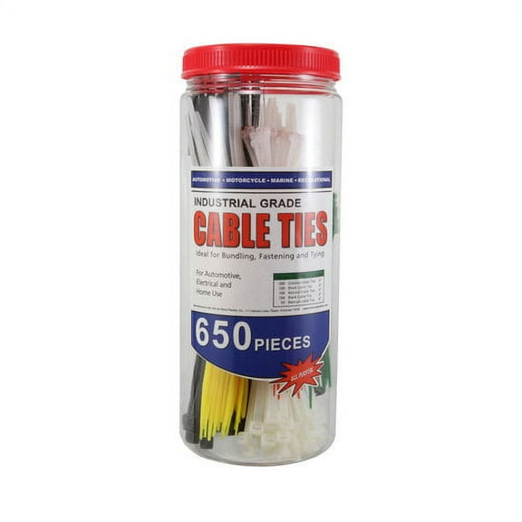 Micro Plastics Cable Ties, 650 Count