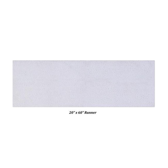 Micro Plush Collection 100% Polyester 20' x 60' Runner Bath Rug in White