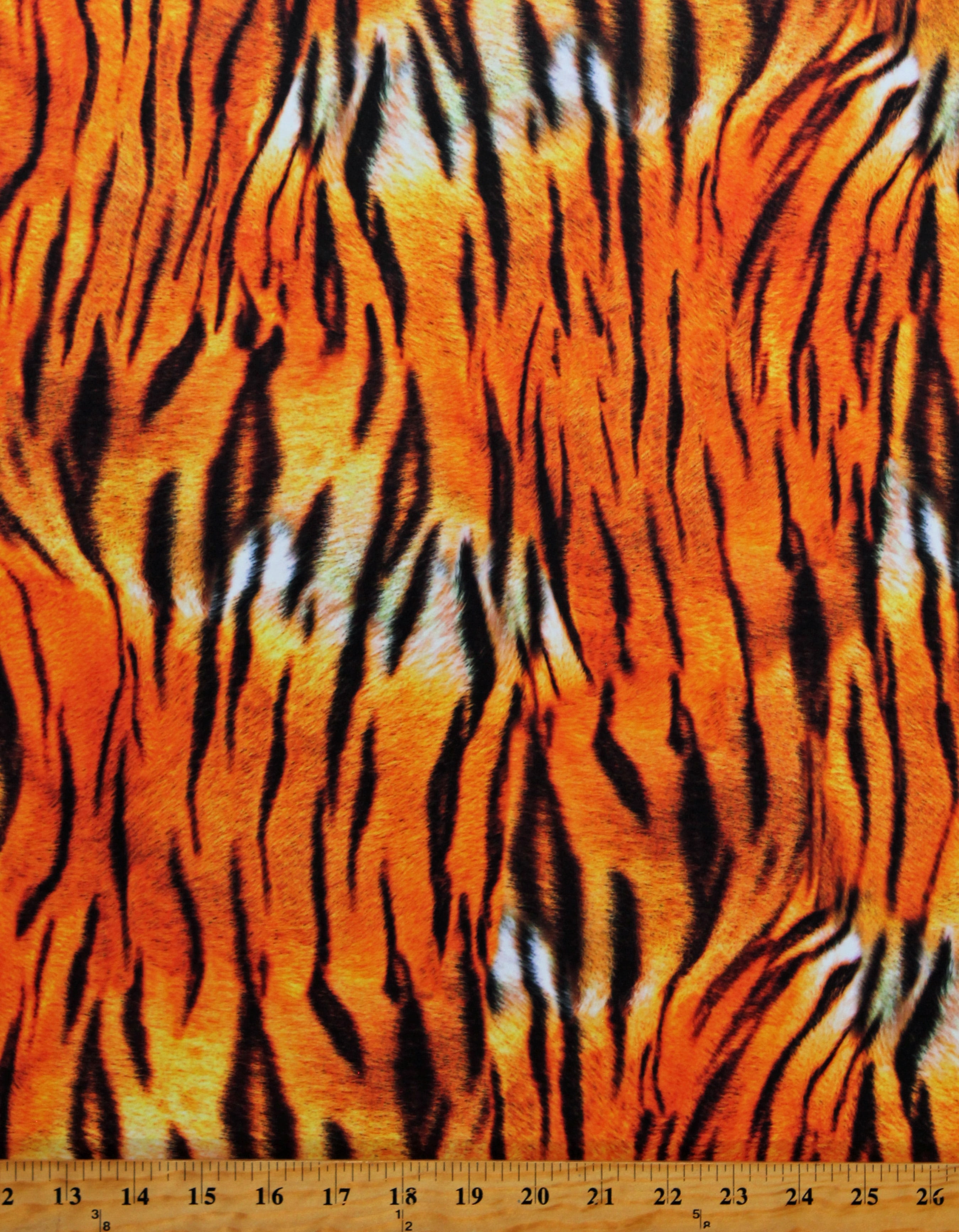 Tiger Stripes Animal Print Yellow Polyester Fabric by the Yard
