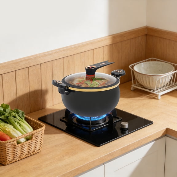 Micro Pressure Cooker - 8.45Qt, Non-Stick Coating, Quick Cooking, Automatic Pressure Relief, Safe & Easy to Clean, for Induction, Gas & Electric Stoves