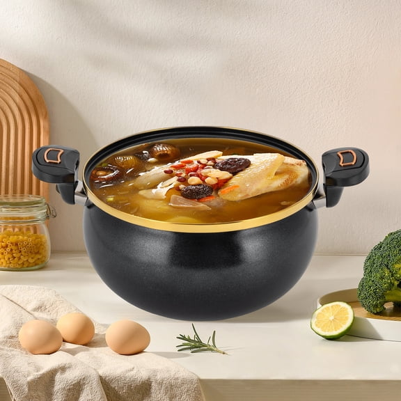 Micro Pressure Cooker with Visual Lid, Non-Stick, 8L Multi-Function Micro Pressure Pot for 5-7 People