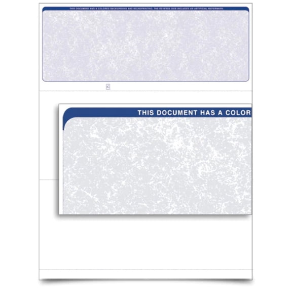 VersaCheck Blank Check Paper - ValueChex - Form #1000 - Blue - Classic - 250 Sheets