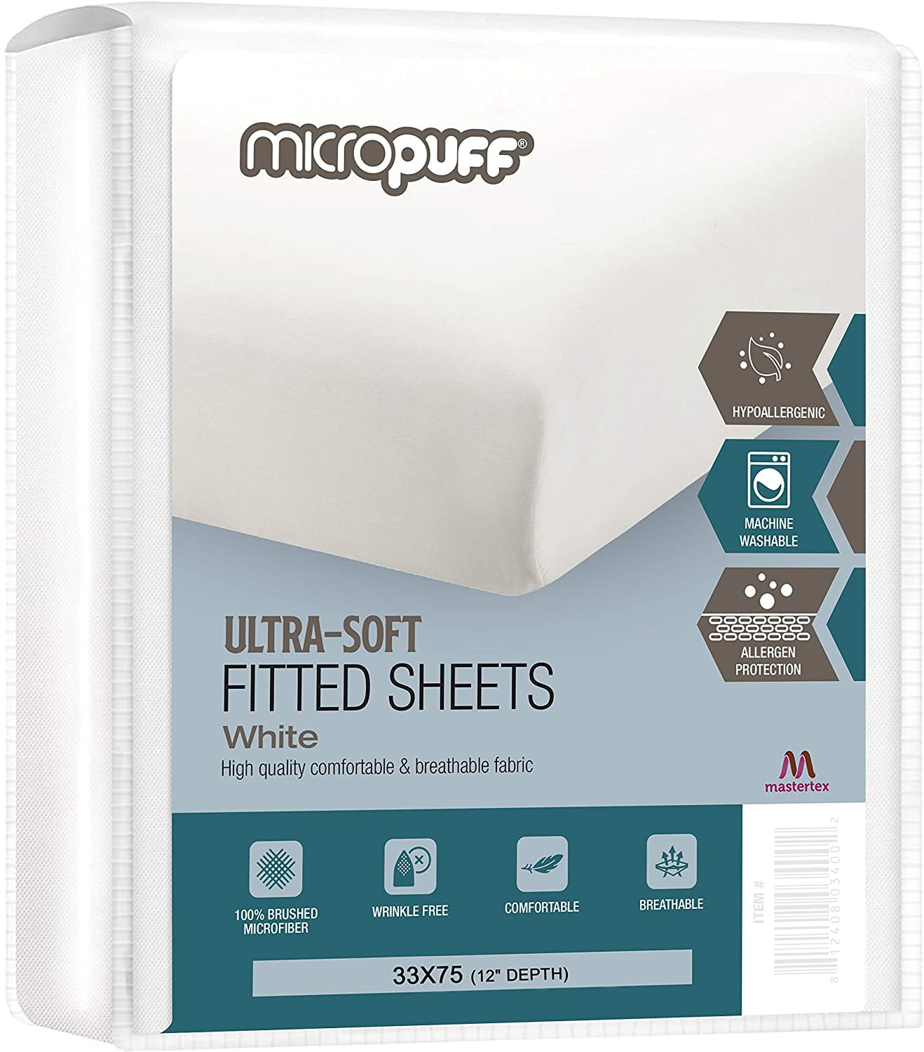 White Fitted Sheet – Twin Fitted Sheets Only – Microfiber Fitted