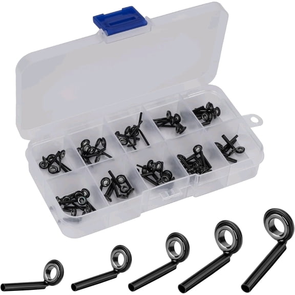 Micro Rod Tips Repair Kit, 70pcs 10 Sizes Tube Diameter Fly Rod Tips Replacement Kit with Box