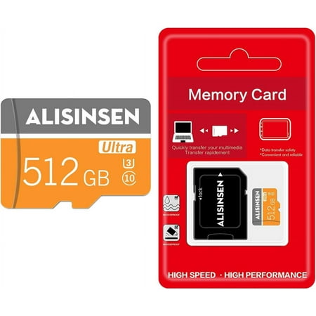 Micro SD 512GB Memory Card Class 10 Micro Memory SD Card 512GB with SD Card Adapter for Camera Phone Computer Game Console, Dash Cam, Camcorder