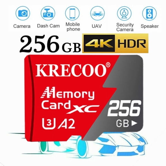 Micro SD Card 256GB Memory Card for Camera/Drone/Dash Cam/GOPRO/Tablet/PC/Phone