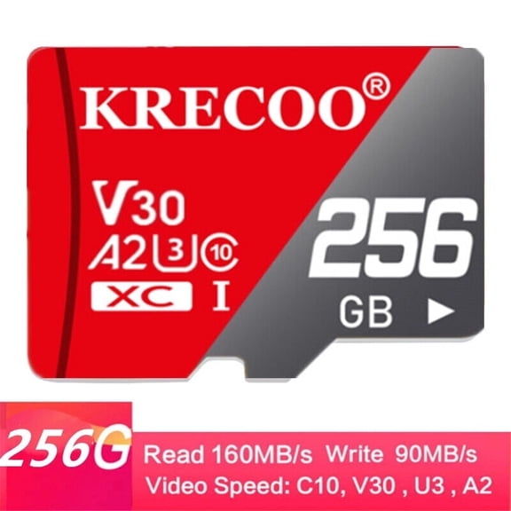 Micro SD Card 256GB Ultra Class 10 SDXC SDHC Memory Card Wholesale Lot For Micro SD Flash Memory Card with SD Card Adapter For smart phones and camera and table Red/Gold