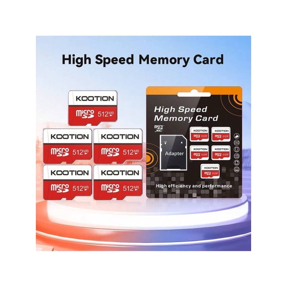 Micro SD Card 256MB 5-Pack, High-Speed TF Memory Card for Smartphones and DVRs, SD Card Mini with Adapter Included, Durable Bulk Data Storage