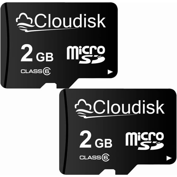 Micro SD Card 2GB Pack of 2 Flash Memory Card Class 6 with SD Adapter MicroSD TF Card (2 GB)