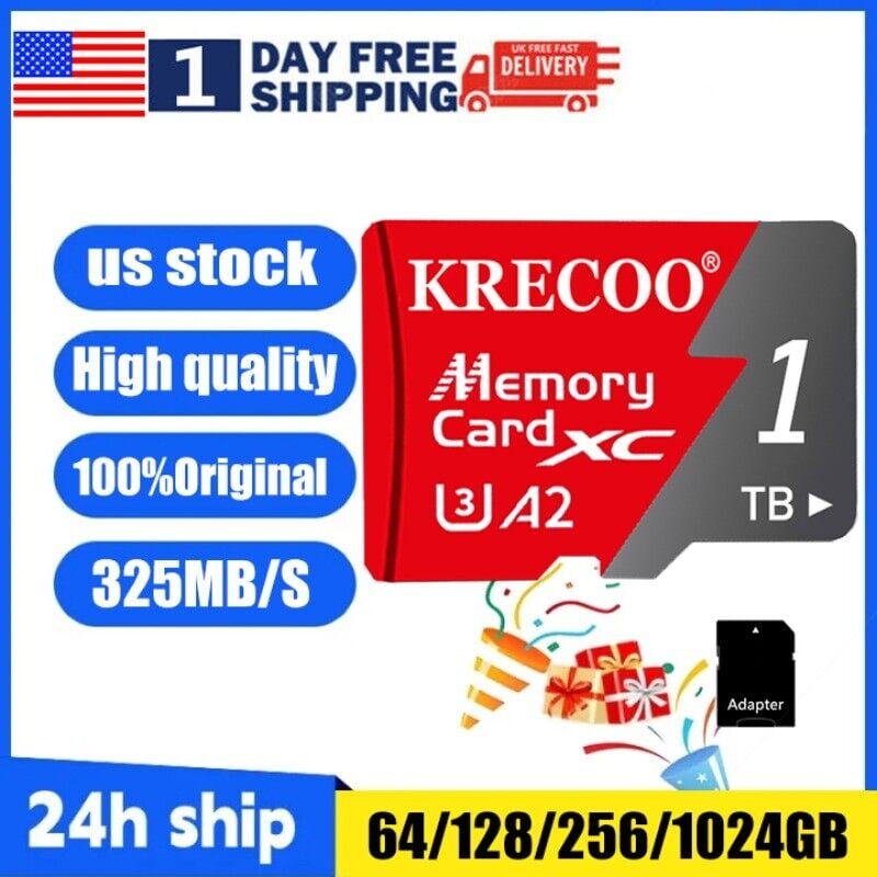 2 Pack Scheda di Memoria 128GB con Adattatore, Classe 10 UHS-I A1, Schede Di Memoria Alta Velocità per Fotocamera, Telefono, Tablet, Registratore Di Guida, PC (TF183 128GB