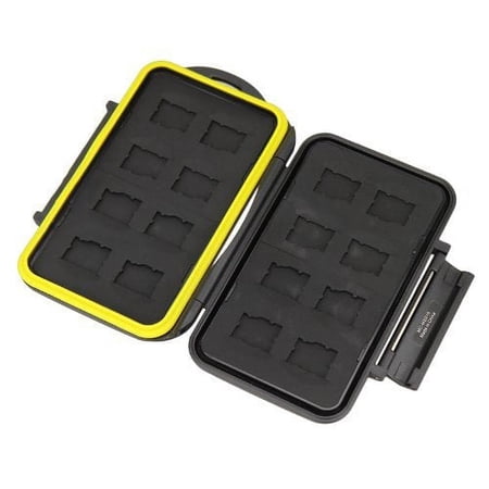 Micro SD Card Case, microSD Case, JJC MC-MSD16 Anti-Shock Waterproof Holder Storage Memory Card Case for 16 Micro SD