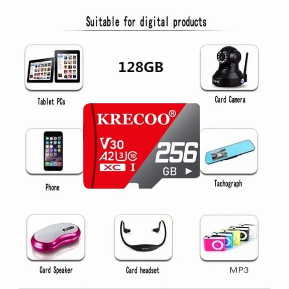 Micro SD Card Memory 256GB UHS-I, C10, U3, V30, 4K, Large Capacity Full HD Memory Card Suitable For Smartphones, Cameras, Computers, Gaming And Other Android Devices