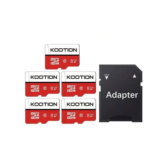 Micro SD Card Pack 5PCS 1GB/2GB/4GB/8GB High-Speed TF Memory Cards, SD Adapter Included, for Smartphones, DVRs, Dash Cam, Camera, GPS, MP3 Player
