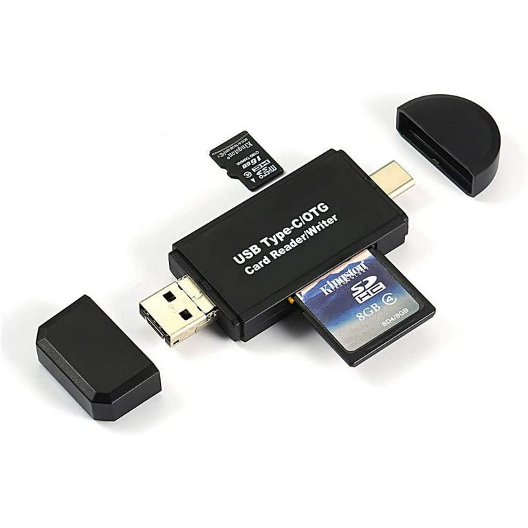 Micro SD Card Reader, 3-in-1 USB 2.0 Memory Card Reader OTG Adapter for  PC/Laptop/Smart Phones/Tablets 