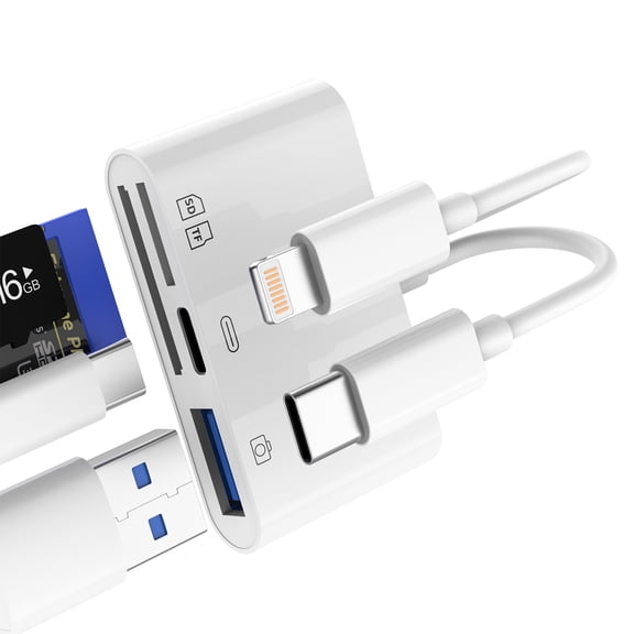 Micro SD Card Reader Adapter for iPhone 17 16 15 14 Pro Max for Apple Accessories for iPad Compatible with Samsung Galaxy S26 S25 S24 Ultra Digital Camera USB C USB Lightning Memory Stick Flash Drive