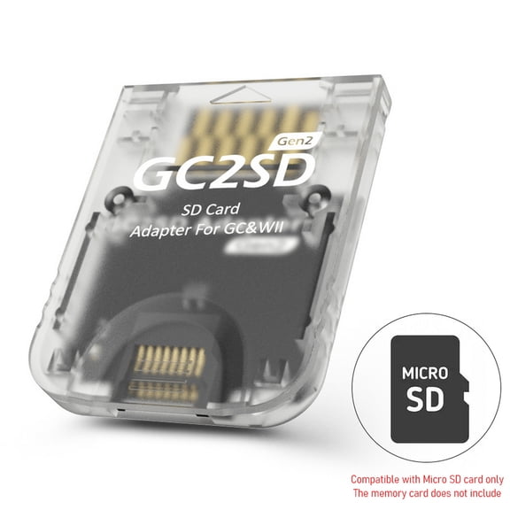 Micro SD Card Reader, GC2SD 2nd-Gen High Speed TF Memory Card Adapter Compatible with Gamecube Wii Console Transparent