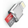 thumbnail image 1 of Micro SD Card Reader for iPhone iPad,[MFi Certified] Lightning to Micro SD/TF Card Reader Viewer Adapter Memory Card Reading for iPhone 14/13/12/Pro/11/X/XR/Max/8 Support iOS 13 exFAT & FAT32, 1 of 7