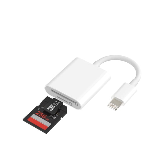 Micro SD Card Reader for iPhone for iPad Memory Lightning to Camera Microsd TF Adapter 13 12 11 Pro Max X Xs Xr 8 7 6 Plus 6s Se Air Mini Accessories for Apple MFI Certified Phone Adaptador Camera