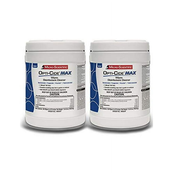 Micro-Scientific Opti-Cide Max Hospital Grade Disinfecting Wipes, 2 Pack, 320 Wipes