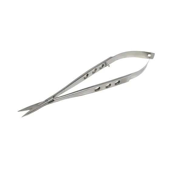 Micro Scissors Stainless Steel, Spring Handle Fine Straight Tips for Science Lab Precision Tasks