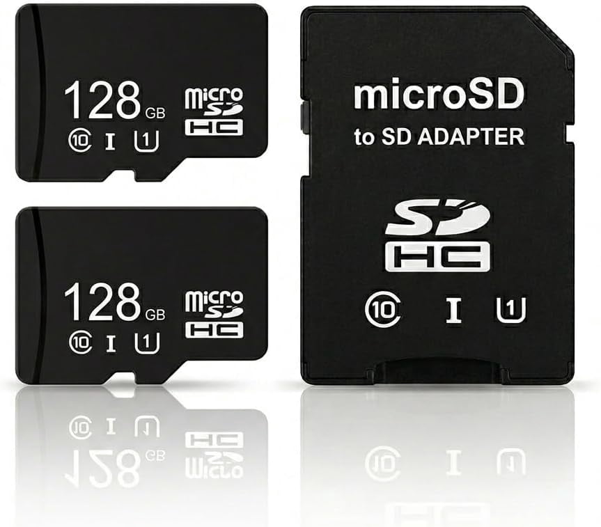 Micro Sd Card 128GB Class 10 Includes Adapter (2PACK)