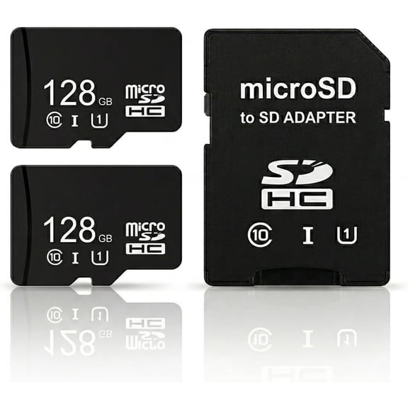Micro Sd Card 128GB Class 10 Includes Adapter (2PACK)