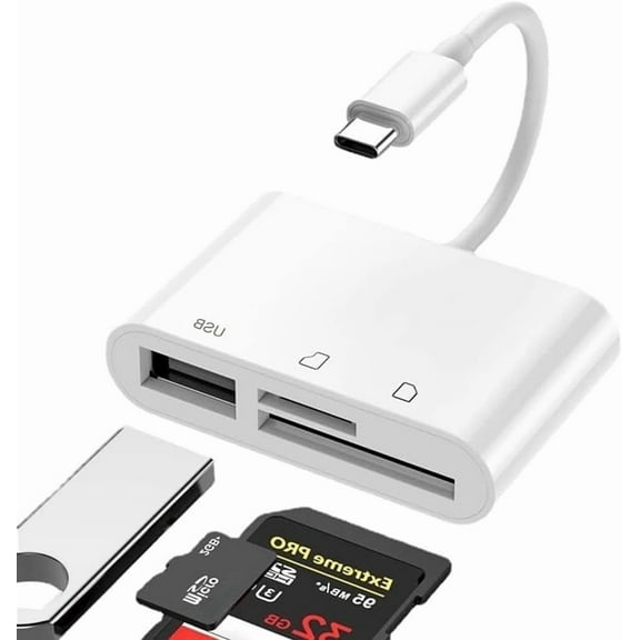 Micro Sd Card Reader Usb C for iPhone iPad,Game Camera SD Card Viewer with Dual Slot for MicroSD/SD