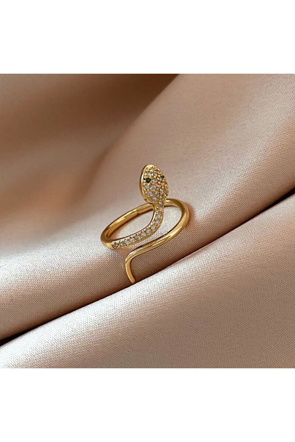 Micro Set Zircon Wrapped Snake Ring