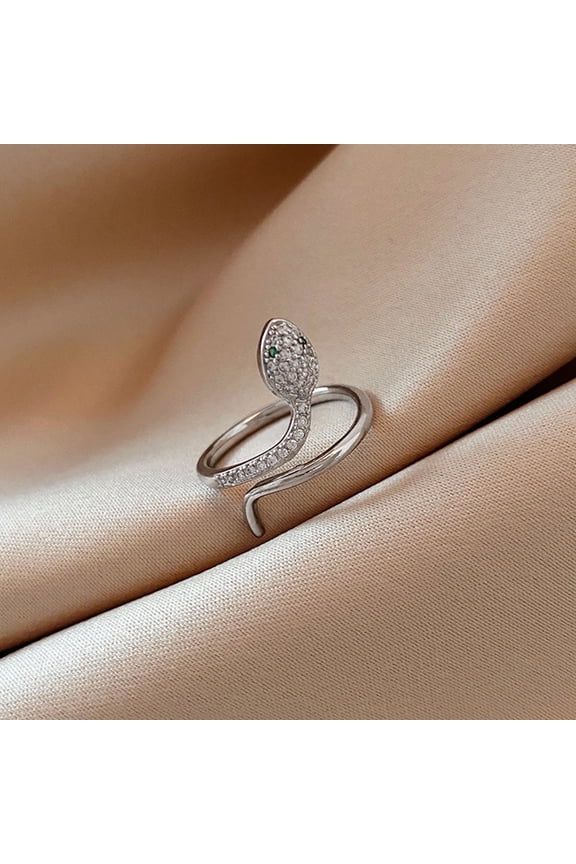 Micro Set Zircon Wrapped Snake Ring