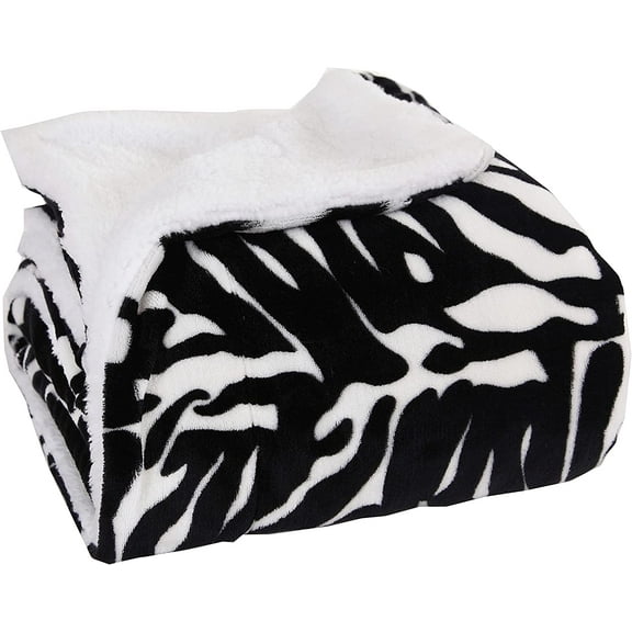 Micro-Sherpa 50" X 60" Ultra Plush Zebra Design Throw/Blanket (50 x 60)