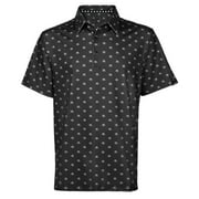 Micro Skull Cool-Stretch Men's Golf Shirt (Black)