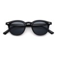 thumbnail image 1 of Micro Snug Round Hipster Horn Rim Nostalgic Retro Plastic Sunglasses All Black, 1 of 7