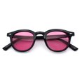 thumbnail image 1 of Micro Snug Round Hipster Horn Rim Nostalgic Retro Plastic Sunglasses Black - Pink, 1 of 7