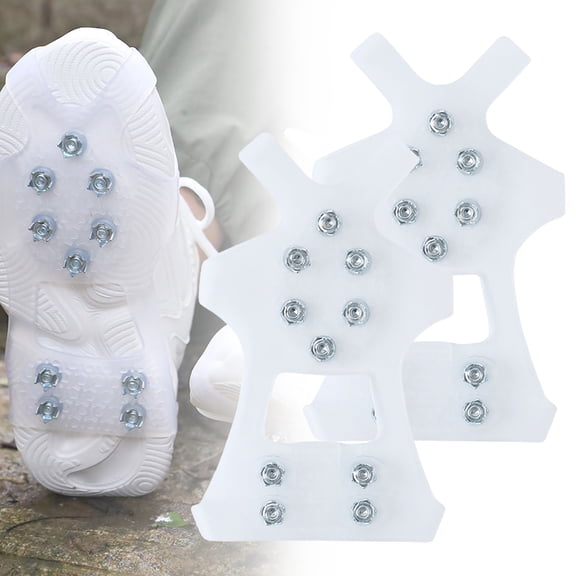 Micro Spikes Ice Shoes Grippers Non Slip 1 Pair - Anti-Slip Shoe Grips for Ice Shoes Gripper with 10 Steel Studs Crampons, Universal Ice Cleats Walk Ice Traction for Shoes, Sizes 40-45