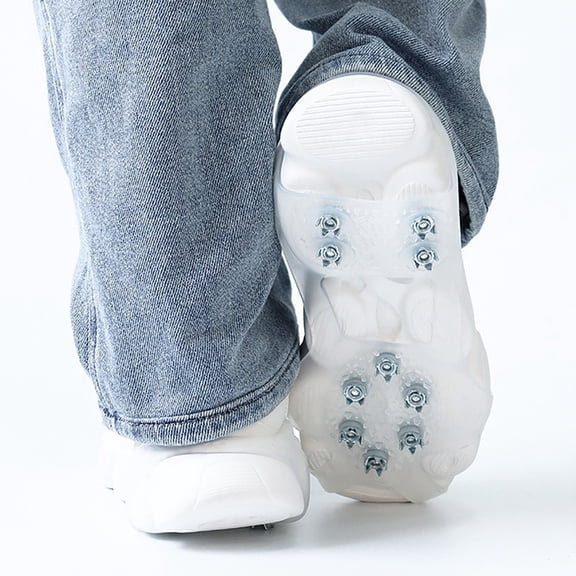 Micro Spikes Ice Shoes Grippers Non Slip 1 Pair - Anti-Slip Shoe Grips for Ice Shoes Gripper with 10 Steel Studs Crampons, Universal Ice Cleats Walk Ice Traction for Shoes, Sizes 23-33